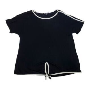 Cable And Gauge Tie Front T-Shirt Medium